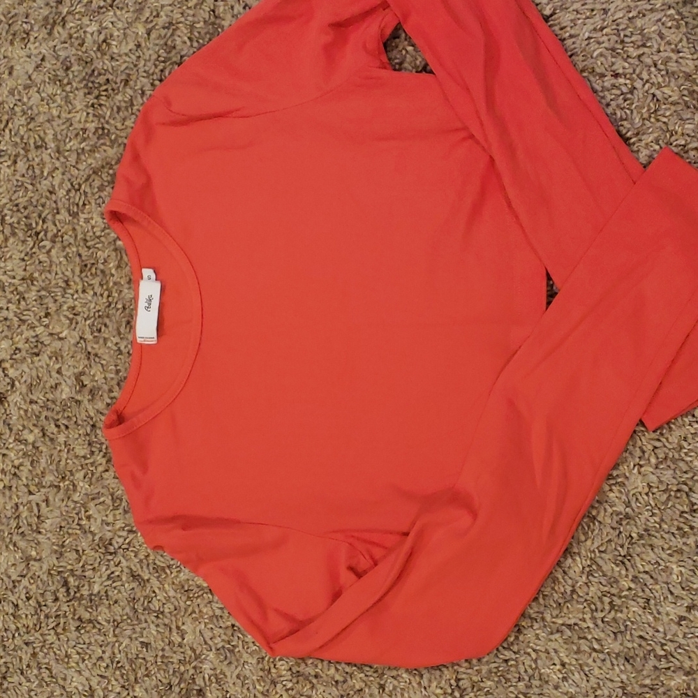 Adika orange long-sleeved cropped shirt